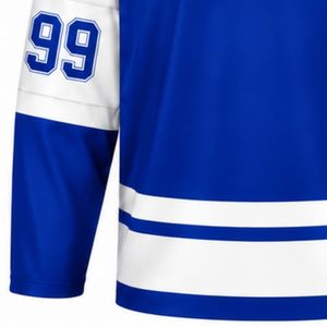 Maillot de hockey sur glace bleu royal pour hommes, manches longues, polyester, tenue de match athlétique, uniforme de sport d'équipe - Product Image 5
