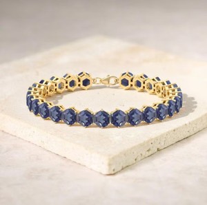 Pulsera con Dije de Piedra Alejandrita para Mujer, Plata de Ley 925, Bañada en Oro, Corte Hexagonal de 6MM, Gema que Cambia de Color, Joyería de Lujo - Product Image 3