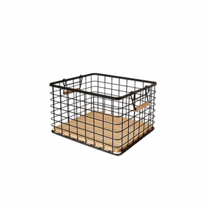 Panier de rangement en fil métallique moderne avec poignées, forme ronde, organisateur multi-usages pour la maison et la cuisine - Product Image 6