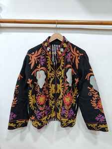 Chaqueta de algodón bordada Suzani del fabricante, ropa exterior étnica colorida, chaqueta étnica de algodón para fiestas, chaqueta bomber Suzani. - Product Image 2