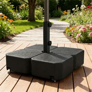 Base per Ombrellone da Terrazzo Nera, Accessorio Elegante per Ombrelloni e Basi da Patio - Product Image 1