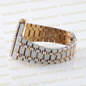 Diseño de moda Acero inoxidable Dos tonos D VVS Moissanite Diamond Totalmente helado Pass Diamond Tester Reloj de diamantes - Product Image 4