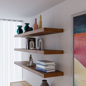 <b>Rustic</b> Wooden <b>Floating</b> Wall <b>Shelf</b> | Natural Wood Wholesale | Handcrafted Home Decor - Product Image 2