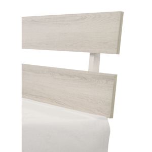 Lit plateforme rustique Queen avec sommier à lattes et tête de lit, mobilier de chambre contemporain à profil bas avec finition blanchie à la chaux, 1 cadre de lit en bois - Product Image 3