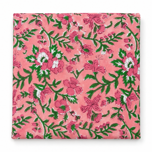 Tissu en voile de coton peigné imprimé à la main Pinksa Fashion, 60S60S, 90 GSM, léger, motif floral rose - Product Image 2