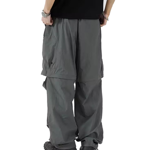 Pantalon cargo détachable pour homme, pantalon baggy, streetwear, mode tactique, pantalon convertible zippé, multi-poches, jogging d'extérieur - Product Image 5