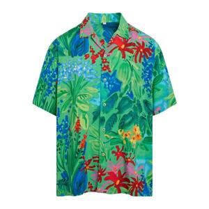 Camisa de manga corta para hombre con estampado tropical, informal, con botones, para la playa, veraniega, vibrante, colorida, para vacaciones. - Product Image 6