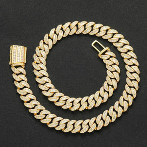 Indian Manufacture <b>Iced</b> <b>Out</b> Hip Hop Moissanite Diamond Cuban <b>Chain</b> Necklace Custom Jewelry for Men Available for Export Price - Product Image 5
