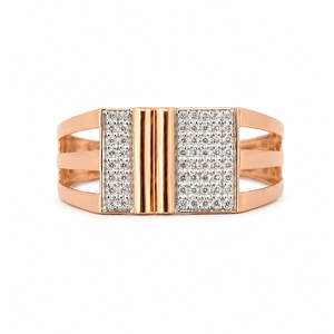 Solid 18K Gold <b>Mens</b> Diamond Cluster <b>Ring</b> Geometric Multi Row Split Band High Polish Statement Wedding Party Gift Fine Jewelry - Product Image 1