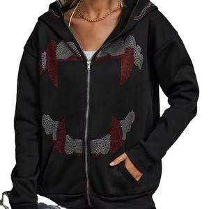 Casual Wholesale Hoodies OEM Streetwear Wholesale Zipper Pullover Custom <b>Rhinestone</b> <b>Hoodie</b> for Men Wholesale High Quality Wear - Product Image 1