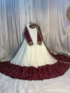 Salwar Blanco de Diseñador con Bordado Intenso y Dupatta, Vestido Étnico Tradicional Indio Pakistaní para Mujer, para Bodas, Fiestas y Festivales Eid - Product Image 6