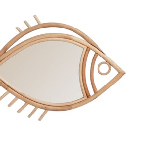 Miroir mural en rotin en forme de poisson, écologique et personnalisé, pour la décoration de la chambre d'enfant, miroir suspendu en rotin fait à la main, décoration en rotin - Product Image 3