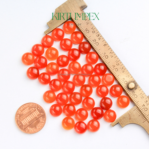 Cabujones de Cornalina Roja de Alta Calidad, 8 mm, 1 Quilate, Gemas Naturales Semipreciosas Sueltas, Certificadas por Terceros, con Reverso Plano - Product Image 3