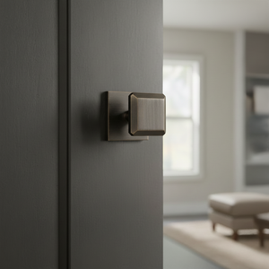 Obsidian Edge Antique Dark Brass Square <b>Door</b> <b>Knob</b> Modern Geometric Design|Luxury Decorative <b>Door</b> Handle for Main <b>Door</b> & Interior - Product Image 4