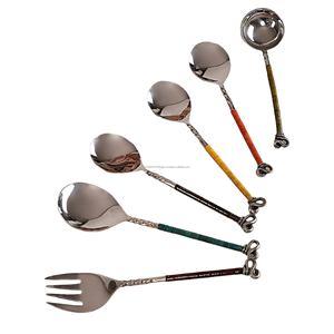 Top vente 6 pièces grande cuillère et fourchette ensemble pour servir de la nourriture mariage restaurant et hôtel - Product Image 1
