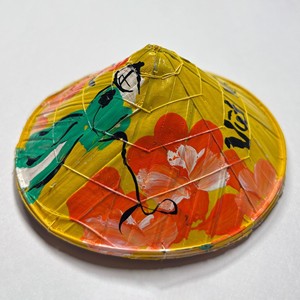 Beach cultural event accessory traditional farmer <b>hat</b> designer leaf cap hand painted non la - Product Image 1