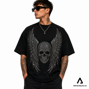 Camiseta Extra Grande Personalizada con Pedrería Completa para Hombre |   Camiseta Gráfica de Lujo Estilo Hip Hop, Fabricante OEM ODM - Product Image 5