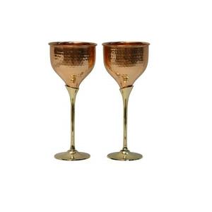 Copa de Martini de Cobre Martillado Hecha a Mano |   Copa de cóctel premium con tallo de latón - Product Image 5