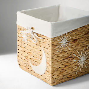 Cubo Tejido de Lujo con Bordado Celestial, Contenedor de Jacinto de Agua Forrado con Tela Suave para Almacenamiento de Juguetes y Recuerdos - Product Image 2