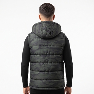 Chaleco Acolchado de Camuflaje con Capucha para Hombre, Personalizado, para Invierno, Chaqueta sin Mangas, Abrigo Casual para Exteriores - Product Image 6