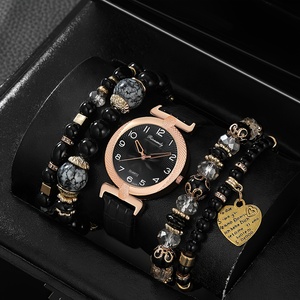 192044 Trendy Beaded Heart Pendant Bracelet <b>Watch</b> - Product Image 1