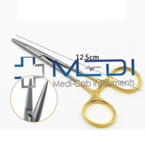 กรรไกรผ่าตัด Medi-Cab แบบแมนนวล ขนาด 12.5 ซม. ปลายตรง ปลายทู่ ทำจากสแตนเลสสตีล ฆ่าเชื้อได้ ใช้ซ้ำได้ สำหรับการผ่าตัดทั่วไป - Product Image 1