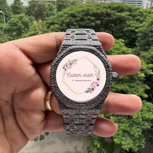 นาฬิกาฮิปฮอปเพชรโมอิสซาไนต์สีดำสำหรับผู้ชาย ดีไซน์หรูหรา ตัวเรือนสแตนเลสสตีล ขนาดหน้าปัด 41 มม. คอลเลคชั่นพิเศษ - Product Image 5