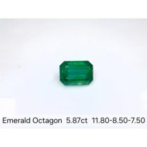 มรกตแซมเบียธรรมชาติทรงแปดเหลี่ยม 5.87 กะรัต พลอยหลวมเจียระไนสีเขียวเข้ม ความใสสูง สำหรับเครื่องประดับชั้นดี - Product Image 1