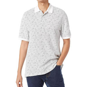 เสื้อโปโลสำหรับผู้ชายทำจากผ้าฝ้ายลายพื้น - Product Image 3