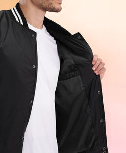 Chaqueta Varsity Clásica Personalizada, Estilo Bomber, Forro Polar, Uniforme Escolar de Béisbol, Cuello Alto, Logotipo Frontal - Product Image 4