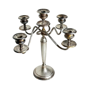 Candelabro de 3 Brazos Plateado Estilo Vintage, Diseño de Brazos Retorcidos de Mediados de Siglo, Elegante Centro de Mesa, Portavelas Convertible - Product Image 5