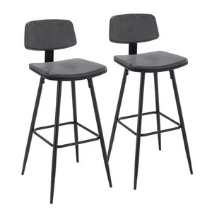Juego de Sillas y Taburetes de Primera Calidad con Cubierta de Madera de Caoba Oscura y Estructura de Alambre Negro para Uso en Salas de Espera Ejecutivas Modernas - Product Image 3