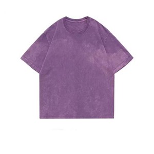 Wholesale Custom Heavyweight Regular Fit Blank Regular T Shirts High Street 100% Cotton Men's Acid Washed Vintage Eco-Friendly - Product Image 5
