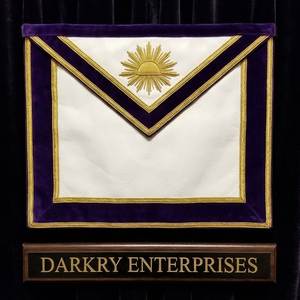 Delantal Masónico Personalizado con Bordado de Lingotes de Oro, Borde de Terciopelo Morado, Escuadra y Compás, Hecho a Mano, Suministro de Regalia para Logia - Product Image 6