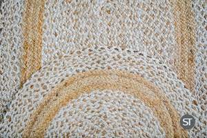Tapis en jute tressé fait main, tapis en fibres naturelles, vente en gros, personnalisable pour la décoration de la maison, salon - Product Image 3