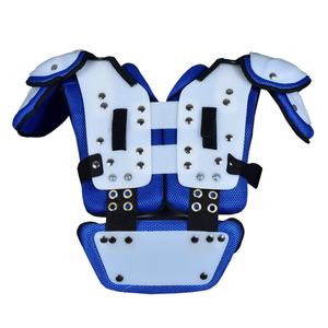 Red White Breathable Football Shoulder Pads Adjustable Buckle Strap Vest Adult Unisex <b>Mesh</b> Football Chest Protector - Product Image 6
