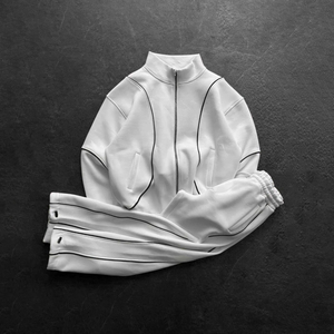 Survêtement coupe-vent en coton de haute qualité, couleurs personnalisées, logo imprimé, respirant, séchage rapide, design 2-en-1, polaire douillette et chaude pour homme - Product Image 3