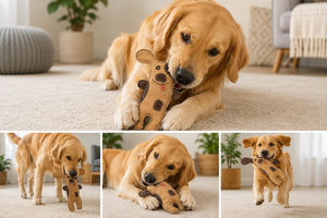 Jouet à mâcher et à tirer pour chien en cuir suédé doux et écologique en forme de cochon, usage quotidien, jouet naturel premium pour animaux de compagnie, Divine International - Product Image 3