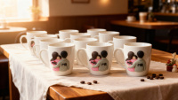 Vente en gros de tasses en céramique en argile polymère 3D avec logo personnalisé pour cadeau