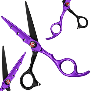 Factory Wholesale Purple Black Stainless Steel 6'' Barber Hairdressing <b>Scissor</b> Lightweight Reuseable High Quality Salon Tool OEM - Product Image 6