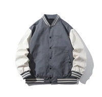 Veste universitaire personnalisée en gros, veste de baseball unisexe de qualité supérieure avec poignets côtelés pour les uniformes d'entreprise et scolaires