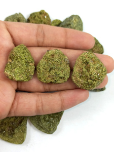 Natural Epidote Druzy Cabochon Wholesale Lot Crystal Quartz Healing Mix Shape 20MM-40MM Loose Gemstone Jewellery Making - Product Image 1