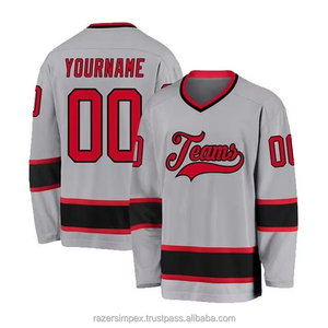 Maillot de hockey sur glace pour homme adulte, fabriqué au Pakistan, 100 % polyester, respirant, séchage rapide, écologique, antibactérien, personnalisable sur le devant - Product Image 3