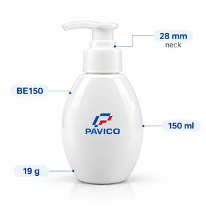 150ml PET Oval Lotion <b>Pump</b> <b>Bottle</b> 28mm Neck Cosmetic Personal Care Packaging OEM ODM Manufacturer Supplier Vietnam - Product Image 2