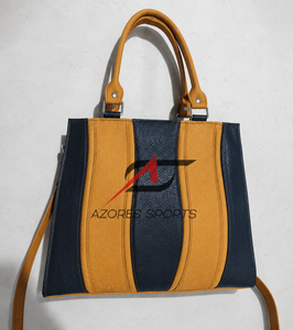 Women's Genuine Leather Casual Tote Bag Two Handles <b>Shoulder</b> <b>Strap</b> Classic Style Durable AZORES SPORTS Zipper Closure for Daily - Product Image 1