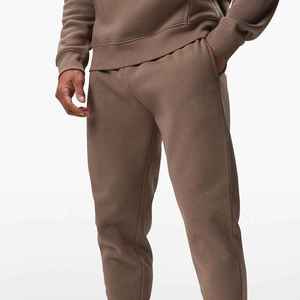 Pantalon de jogging en molleton beige pour homme, taille élastique, poches latérales, décontracté, pour l'automne, mi-lourd, tricoté - Product Image 5