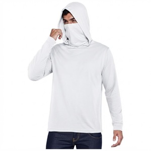 Sudadera de Pesca con Capucha y Protección Solar UPF 50, Transpirable, de Poliéster, Ligera y de Secado Rápido, Blanca - Product Image 1