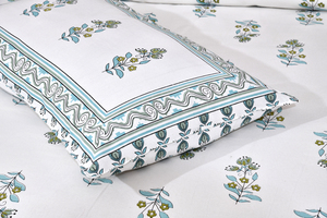 Parure de draps ajustés Queen Size imprimés floraux 200TC en coton biologique écologique avec taies d'oreiller 100% coton pour chambre à coucher - Product Image 2