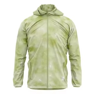 Men's Hooded Windbreaker <b>Jacket</b> Blue Cloud Print Quick Dry <b>Lightweight</b> Casual Zipper Front <b>Summer</b> Outdoor Wear - Product Image 4