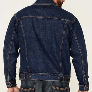Best High Quality Men's Dark Blue <b>Denim</b> <b>Jacket</b> Classic Fit With Button Closure And Chest Pockets Casual Style - Product Image 5